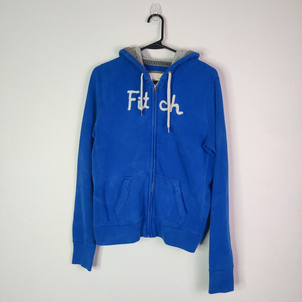 Vtg Y2K Abercrombie & Fitch Melanie Full Zip Blue Hoodie Sweatshirt Large